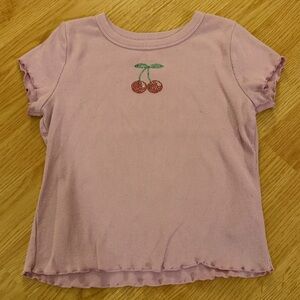 Pink Rhinestone Cherry Kids Shirt
